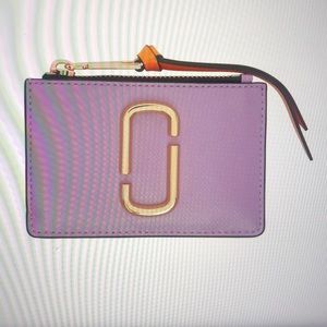 Marc Jacobs The Snapshot Top Zip Cardholder Wallet  Purple and Gray